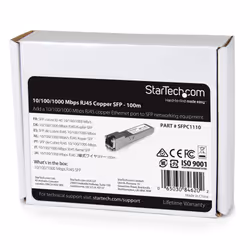 StarTech.com Cisco SFP-GE-T Compatible SFP Transceiver Module - 10/100/1000BASE-TX~Cisco SFP-GE-T Compatible SFP Module - 1000BASE-T - SFP to RJ45 Cat6/Cat5e - 10/100/1000 Mbps - RJ-45 100m - Cisco IE3400, IE3300, IE3200 - Additional view 5