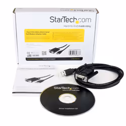 StarTech.com 6ft (1.8m) 1-Port USB to Serial RS232 Adapter, FTDI DB9 Serial DCE Adapter Cable, Null Modem, USB 2.0 - TAA - Additional view 4
