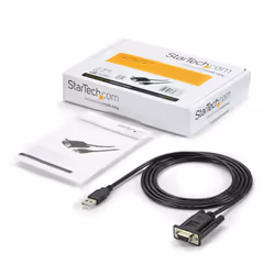 StarTech.com 6ft (1.8m) 1-Port USB to Serial RS232 Adapter, FTDI DB9 Serial DCE Adapter Cable, Null Modem, USB 2.0 - TAA - Additional view 5