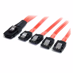 StarTech.com 1m Serial Attached SCSI SAS Cable - SFF-8087 to 4x Latching SATA