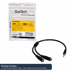 StarTech.com Slim Stereo Splitter Cable - 3.5mm Male to 2x 3.5mm Female - Additional view 7