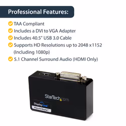 StarTech.com USB 3.0 to HDMI / DVI Adapter - 2048x1152 - Additional view 4