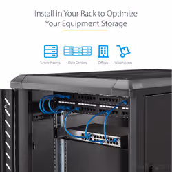 StarTech.com 2U Server Rack Shelf - Universal Rack Mount Cantilever Shelf for 19" Network Equipment Rack & Cabinet - Heavy Duty Steel – Weight Capacity 50lb/23kg - 22" Deep Tray, Black - Additional view 6