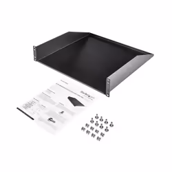 StarTech.com 2U Server Rack Shelf - Universal Rack Mount Cantilever Shelf for 19" Network Equipment Rack & Cabinet - Heavy Duty Steel – Weight Capacity 125lb/56kg - 18" Deep Tray, Black - Additional view 4