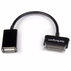 StarTech.com USB OTG Adapter Cable for Samsung Galaxy Tab, Black, Samsung 30p, USB A, 0.1524 m, Male, Female