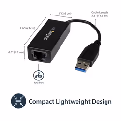 StarTech.com USB 3.0 to Gigabit Ethernet Network Adapter, 10/100/1000 Mbps, USB to RJ45, USB 3.0 to LAN Adapter, USB 3.0 Ethernet Adapter (GbE), TAA Complaint - Additional view 6