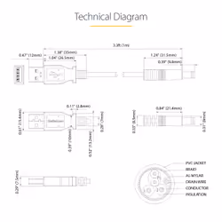 StarTech.com USB to 5.5mm Power Cable - Type N Barrel - 1m - Additional view 5