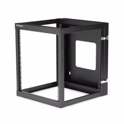 StarTech.com 12U Hinged Open Frame Wall-Mount Server Rack - 22 in. Deep, Wall mounted rack, 12U, 63.4 kg, 18 kg, Black