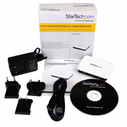 StarTech.com USB 3.0 to Gigabit Ethernet NIC Network Adapter with 3 Port Hub - White - Additional view 4