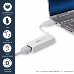 StarTech.com USB 3.0 to Gigabit Ethernet Network Adapter, 10/100/1000 Mbps, USB to RJ45, USB 3.0 to LAN Adapter, USB 3.0 Ethernet Adapter (GbE), TAA Complaint - Additional view 7