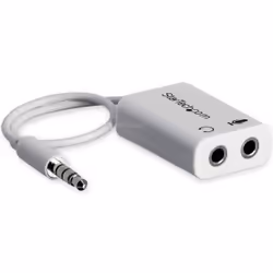 StarTech.com White headset adapter for headsets with separate headphone / microphone plugs - 3.5mm 4 position to 2x 3 position 3.5mm M/F - Additional view 4