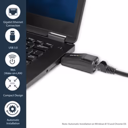 StarTech.com USB 3.0 to Gigabit Ethernet NIC Network Adapter – 10/100/1000 Mbps - Additional view 7