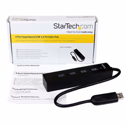 StarTech.com 4 Port Portable SuperSpeed USB 3.0 Hub with Built-in Cable~4 Port Portable SuperSpeed USB 3.0 Hub with Built-in Cable - 5Gbps - Additional view 4