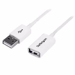StarTech.com 2m White USB 2.0 Extension Cable A to A - M/F, 2 m, USB A, USB A, USB 2.0, 0.48 Gbit/s, White