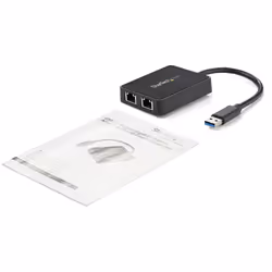 StarTech.com USB 3.0 to Dual Port Gigabit Ethernet Adapter NIC w/ USB Port - Additional view 6
