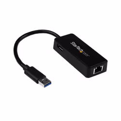 StarTech.com USB 3.0 to Gigabit Ethernet Adapter NIC w/ USB Port - Black - Additional view 8