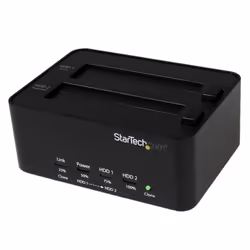 StarTech.com Dual Bay Hard Drive Duplicator and Eraser, Standalone SATA HDD/SSD Cloner/Copier, USB 3.0 to SATA Docking Statio ...