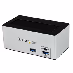 StarTech.com USB 3.0 SATA III Hard Drive Docking Station SSD / HDD with integrated Fast Charge USB Hub and UASP support for S ...