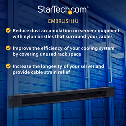 StarTech.com 1U Brush Strip Horizontal Server Rack Cable Management Panel - Additional view 6