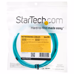 StarTech.com 3m (10ft) LC/UPC to LC/UPC OM3 Multimode Fiber Optic Cable, Full Duplex 50/125µm Zipcord Fiber Cable, 100G, Low Insertion Loss, LSZH Fiber Jumper Cord - Additional view 4