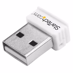 StarTech.com USB 150Mbps Mini Wireless N Network Adapter - 802.11n/g 1T1R USB WiFi Adapter - White, Wireless, USB, WLAN, Wi-F ...