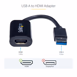 StarTech.com USB 3.0 to HDMI Adapter, USB to HDMI Monitor Converter for Windows, 1080P (no support for macOS/ChromeOS/Linux) - TAA - Additional view 7