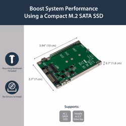 StarTech.com M.2 SATA SSD to 2.5in SATA Adapter - M.2 NGFF to SATA Converter - 7mm - Open-Frame Bracket - M2 Hard Drive Adapter - Additional view 6