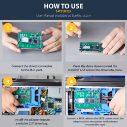 StarTech.com M.2 SATA SSD to 2.5in SATA Adapter - M.2 NGFF to SATA Converter - 7mm - Open-Frame Bracket - M2 Hard Drive Adapter - Additional view 8