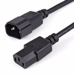 StarTech.com 1m (3ft) Power Extension Cord, C14 to C13, 10A 125V, 18AWG, Computer Power Cord Extension, IEC-320-C14 to IEC-32 ...