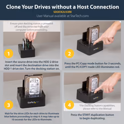 StarTech.com Dual Bay Hard Drive Duplicator, Standalone USB 3.0 (5 Gbps) / eSATA to 2.5/3.5" SATA III HDD/SSD Cloner/Copier, Hard Drive Docking Station, Hard Disk Cloner - Additional view 8