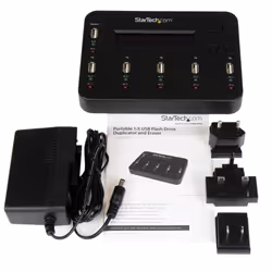 StarTech.com Standalone 1 to 5 USB Thumb Drive Duplicator and Eraser, Multiple USB Flash Drive Copier, System and File and Whole-Drive Copy at1.5 GB/min, Single and 3-Pass Erase, LCD Display - Additional view 4