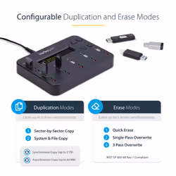 StarTech.com Standalone 1 to 5 USB Thumb Drive Duplicator and Eraser, Multiple USB Flash Drive Copier, System and File and Whole-Drive Copy at1.5 GB/min, Single and 3-Pass Erase, LCD Display - Additional view 8