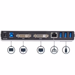 StarTech.com Dual-Monitor USB 3.0 Docking Station with DVI and Vertical Stand - Additional view 4