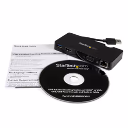 StarTech.com Travel Docking Station for Laptops - HDMI or VGA - USB 3.0 - Additional view 4