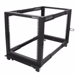 StarTech.com 4-Post 12U Mobile Open Frame Server Rack, Four Post 19" Network Rack with Wheels, Rolling Rack with Adjustable Depth for Computer/AV/Data/IT Equipment - Casters, Leveling Feet or Floor Mounting - Additional view 7