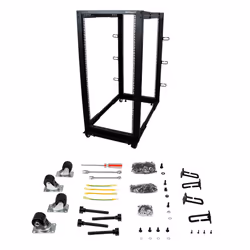 StarTech.com 4-Post 25U Mobile Open Frame Server Rack, Four Post 19in Network Rack with Wheels, Rolling Rack with Adjustable Depth for Computer/AV/Data/IT Equipment - Casters, Leveling Feet or Floor Mounting - Additional view 7