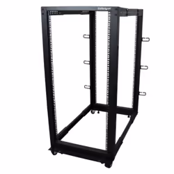 StarTech.com 4-Post 25U Mobile Open Frame Server Rack, Four Post 19in Network Rack with Wheels, Rolling Rack with Adjustable Depth for Computer/AV/Data/IT Equipment - Casters, Leveling Feet or Floor Mounting - Additional view 8