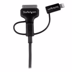 StarTech.com 1 m (3 ft.) 3 in 1 Charging Cable - Multi USB to Lightning or 30-pin Dock or Micro-USB for iPhone / iPad / iPod / Android - Apple MFi Certified - USB 2.0 - Additional view 5