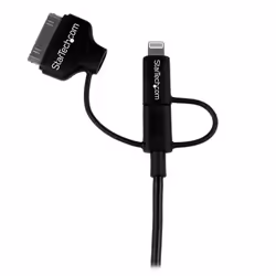 StarTech.com 1 m (3 ft.) 3 in 1 Charging Cable - Multi USB to Lightning or 30-pin Dock or Micro-USB for iPhone / iPad / iPod / Android - Apple MFi Certified - USB 2.0 - Additional view 6