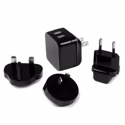 StarTech.com Dual-port USB wall charger - international travel - 17W/3.4A - black - Additional view 5