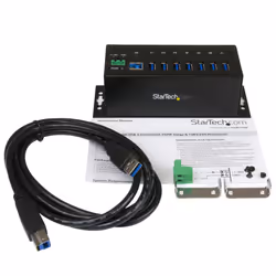 StarTech.com 7-Port Industrial USB 3.0 Hub with ESD Protection~7-Port USB 3.0 Hub (5Gbps) - Metal Industrial USB-A Hub with ESD Protection & 350W Surge Protection - Din Rail, Wall or Desk Mountable - TAA Compliant USB Expander Hub - Additional view 5