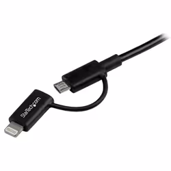 StarTech.com 1 m (3 ft.) 2 in 1 Charging Cable - USB to Lightning or Micro-USB for iPhone / iPad / iPod / Android - Apple MFi Certified - Multi Phone Charger - USB 2.0 - Additional view 4