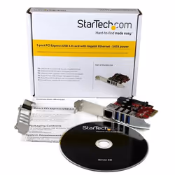 StarTech.com 3-Port PCI Express USB 3.0 Card + Gigabit Ethernet - Additional view 5