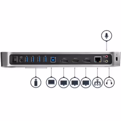 StarTech.com Triple-Monitor USB 3.0 Docking Station - 1x HDMI - 2x DisplayPort - Additional view 4
