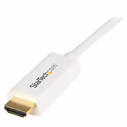 StarTech.com 6ft (2m) Mini DisplayPort to HDMI Cable - 4K 30Hz Video - mDP to HDMI Adapter Cable - Mini DP or Thunderbolt 1/2 Mac/PC to HDMI Monitor - mDP to HDMI Converter Cord - White - Additional view 4
