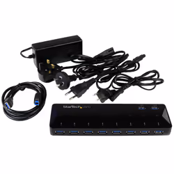 StarTech.com 10-Port USB 3.0 Hub with Charge and Sync Ports - 2 x 1.5A Ports~10-Port USB 3.0 Hub with Charge and Sync Ports - 5Gbps - 2 x 1.5A Ports - Additional view 4