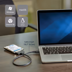 StarTech.com USB 3.1 to 2.5" SATA Hard Drive Adapter - USB 3.1 Gen 2 10Gbps with UASP External HDD/SSD Storage Converter - Additional view 7
