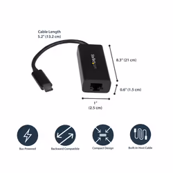 StarTech.com ​​USB-C to Gigabit Ethernet Adapter - Black​ - Additional view 7