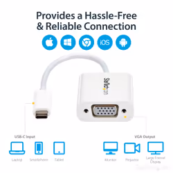 StarTech.com USB-C to VGA Adapter - White - Additional view 5