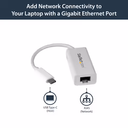 StarTech.com USB-C to Gigabit Network Adapter - White - Additional view 4